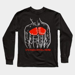 Weightlifting Gym Trainer Muscles Anatomy Sternocostal Head Long Sleeve T-Shirt